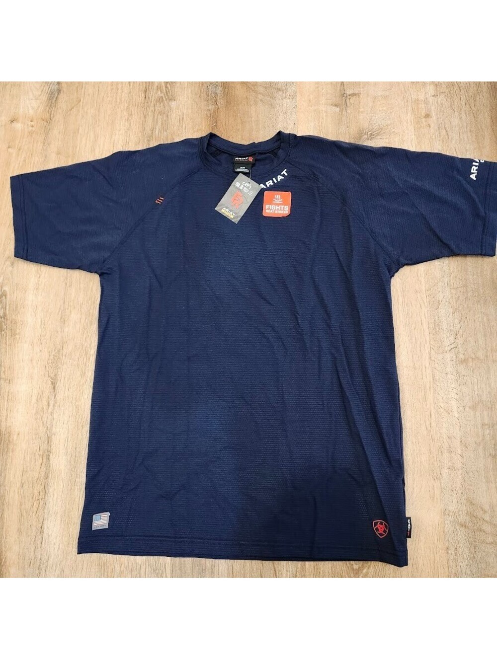 Ariat FR Flame Resistant Navy Short Sleeve Baselayer T Shirt New Medium